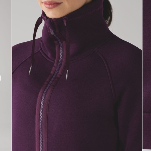 Lululemon Kick the Cold Funnel Neck Full-Zip Darkest Magenta Jacket - Picture 4 of 9